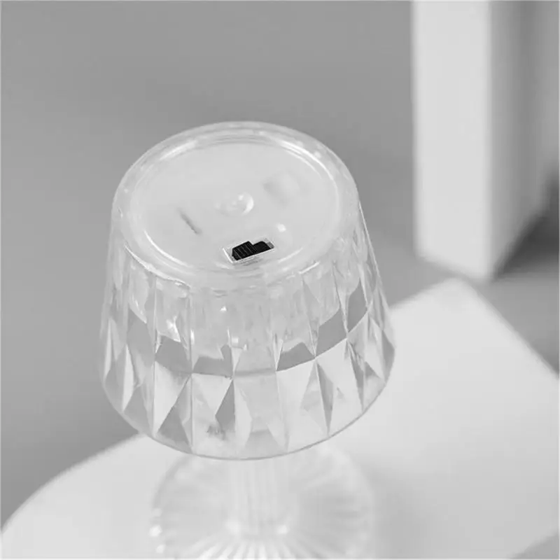 LED Crystal Mini Desk Lamp Night Light Bedside Festive Wedding Decoration Table Lights Atmosphere Button With Button Battery led night light night light led night lamp