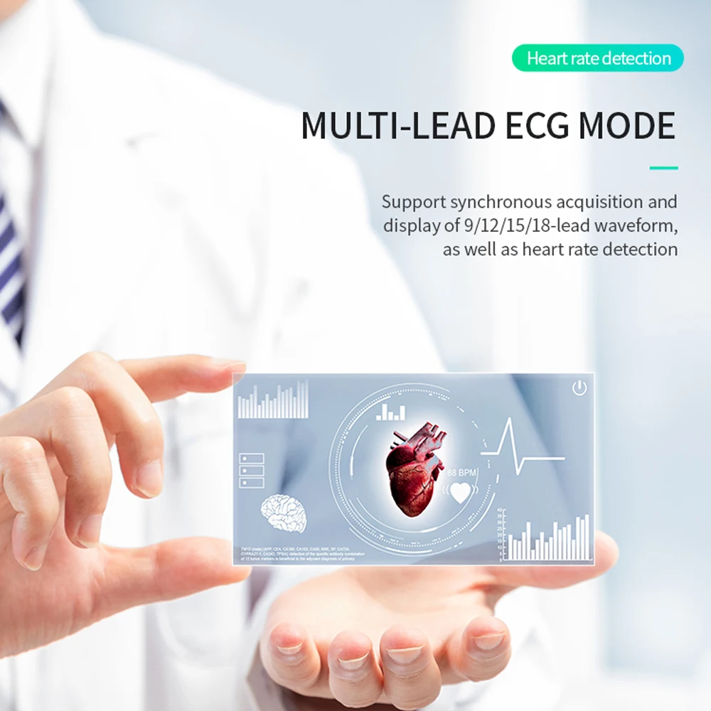 Lepu 18 Leads Smart Portable ECG Monitor with Printer AI Analysis Diagnosis Tablet Touch Screen for Families Clinics