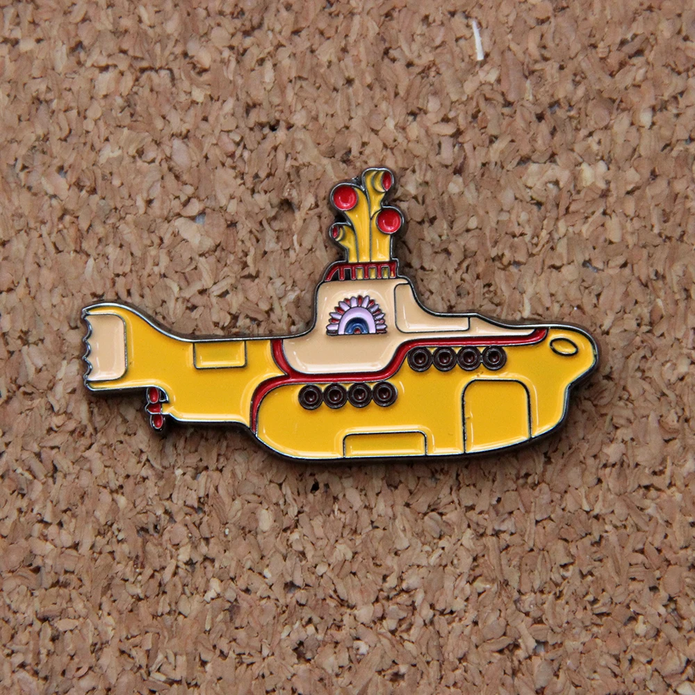Enamel Pins Fashion Jewelry The Be0tles Rock Band Yellow