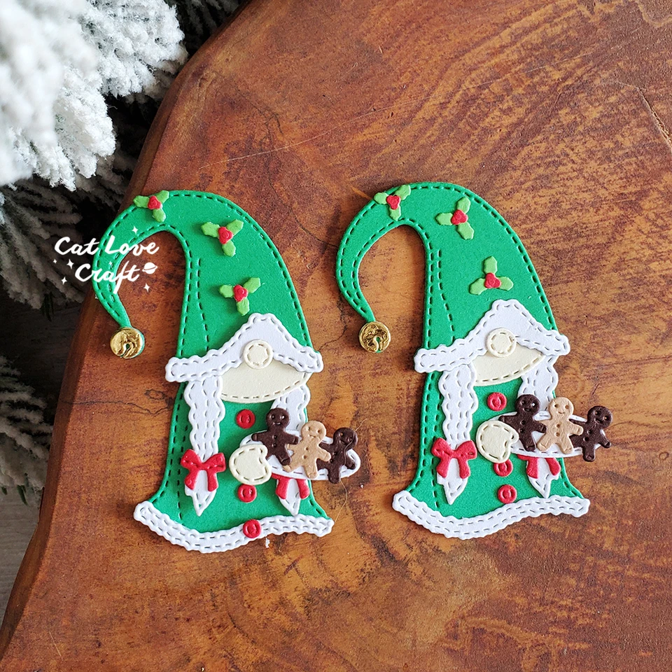 10pcs Christmas Gnome Metal Cutting Dies Cut Stencil, Paper Embossed Die Cuts For Card Making, New Year DIY Scrapbooking Supplies, Photo Album Craft Decoration, Embossing Tools, DIY Mould And