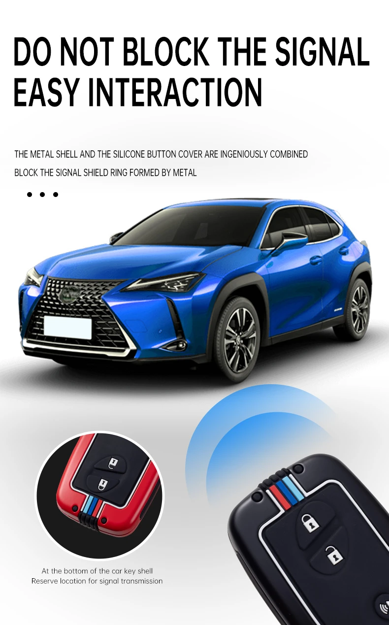 Cover portachiavi in metallo Gel di silice per Lexus IS250 CT200 CT200h RX270 RX350 RX450 3 4 pulsanti telecomando portachiavi auto Shell - S3cb1cfda44da47e7bcb44ba9cd1769cd2