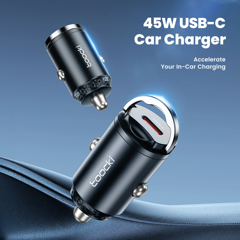 Toocki 45W Pull Ring QC4.0 PPS Fast Charging Type C Car Charger