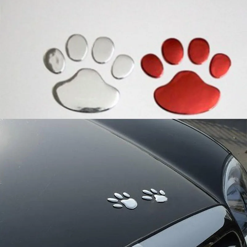 

2Pcs Car Door Mirror Cat Dog Footprint Puppy Claw Car Stickers Footprint Sticker Windshield Decals Bumper Car Window Decals