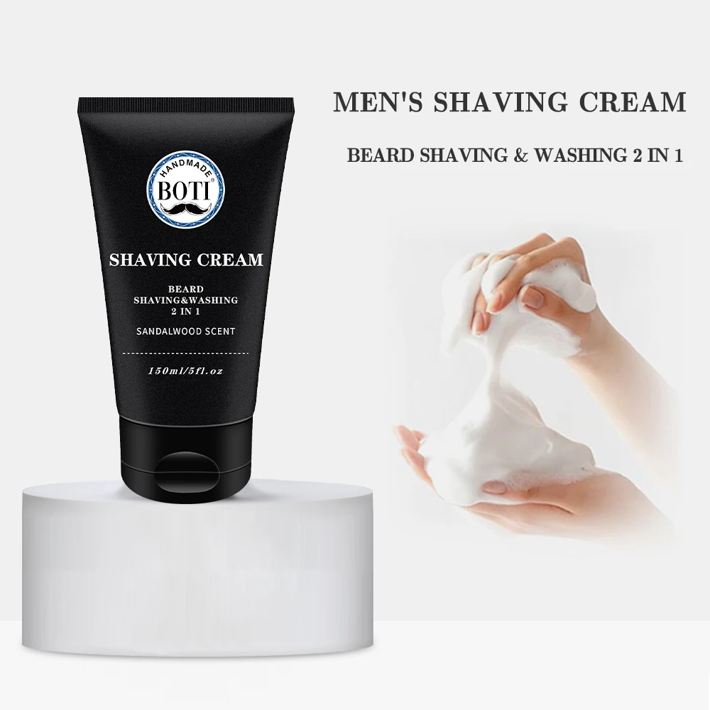 Boti Sandalwood Shaving Cream Shaving 2 In 1 Combination Men's Beard Wet Barber Shop Professional Cleaning Beard