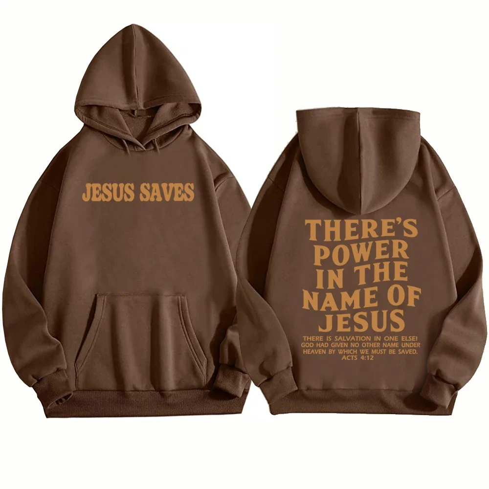 

There Is Power In The Name of Jesus Hoodie Christian Jesus Saves Faith Sweatshirt Man Woman Pullover Tops Streetwear