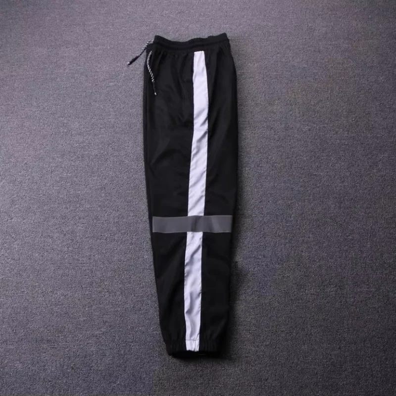 Patchwork men reflective hip hop pants side stripe streetwear night jogger sweatpants women casual trousers pantalon hombre