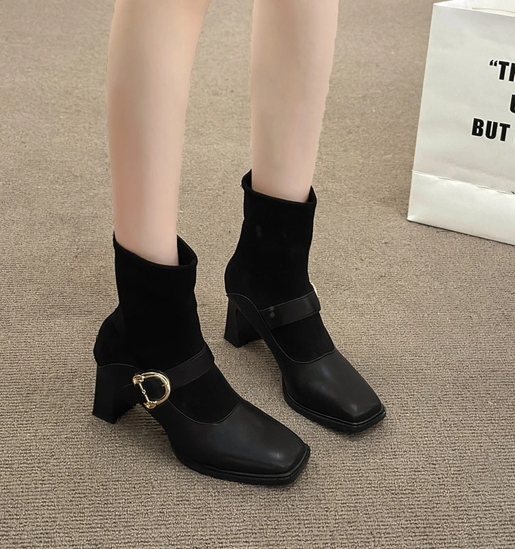 

Женские резиновые ботинки на молнии, роскошные дизайнерские ботинки, женская обувь, зимняя обувь, дождь, высокий каблук, рок, Модные ботильоны 2023