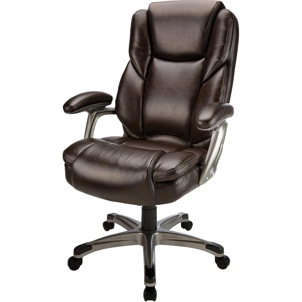 Cressfield Bonded Leather High-Back Chair, Brown/Silver  gaming chairs  office chairs 3