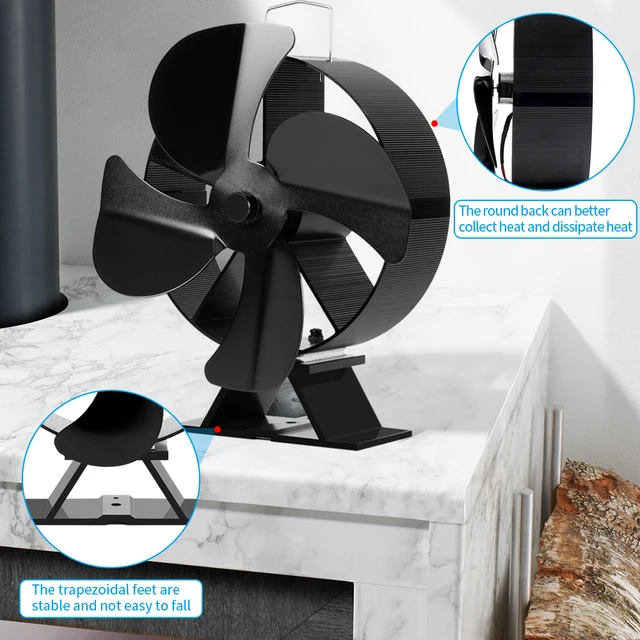 4 Blades Heat Powered Stove Fan Log Wood Burner | Fan Stoves Fireplace -  Fireplace - Aliexpress
