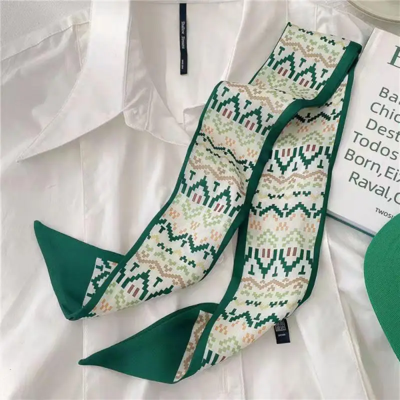 Green Small Scarf Lightweight About 88cm Long Stylish Hair Scarf For Women Women Trendy Accessory Popular Spring/summer Thin 5