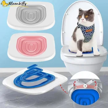 고양이 화장실 트레이너 재사용 가능한 훈련 화장실, 고양이 플라스틱 훈련 세트, 고양이 쓰레기 상자 매트, 애완 동물 훈련 액세서리