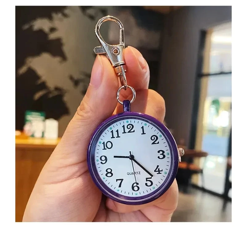 새롭고 귀여운 컴팩트 쿼츠 포켓 시계(키체인 포함) ? 남녀공용 쿼츠 시계, 남성용, 여성용, 미니멀리스트 시계, 어린이를 위한 선물