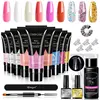 Limegirl Nail Extension UV Gel Set For Finger French Quick Extension Gel Soak Off Nail Art DIY Manicure Gel Varnish Nail Kits 6