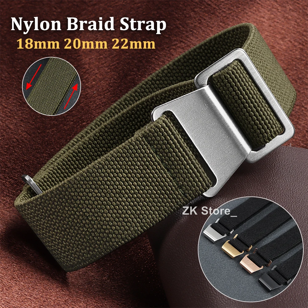 Versatile Nylon Braided Watch Band Elastic Strap - Sport Bracelet