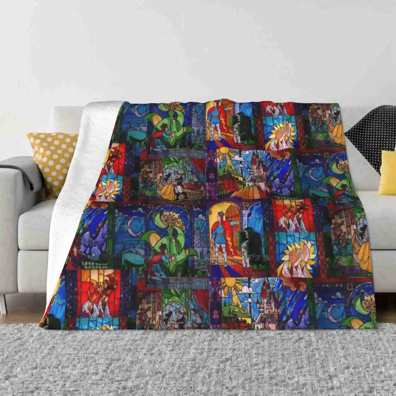 

Stained Glass Latest Super Soft Warm Light Thin Blanket Princess