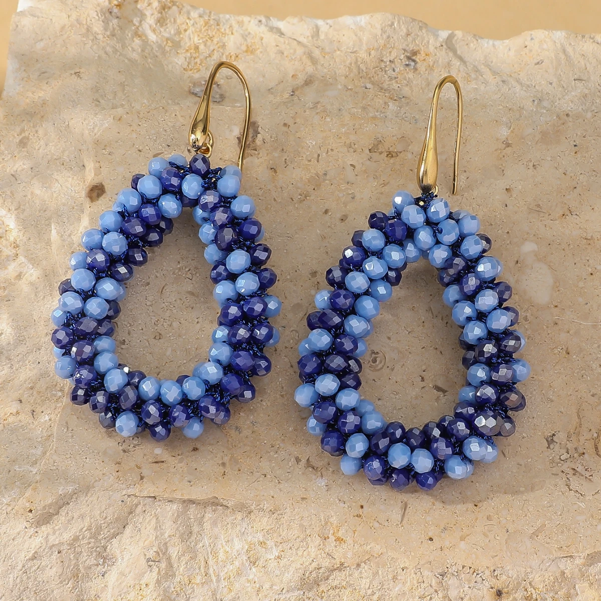 Boho Style Multicolor Water Drop Earrings for Women Elegant Handmade Crystal Beads Hanging Earrings Summer Beach Party Jewelry