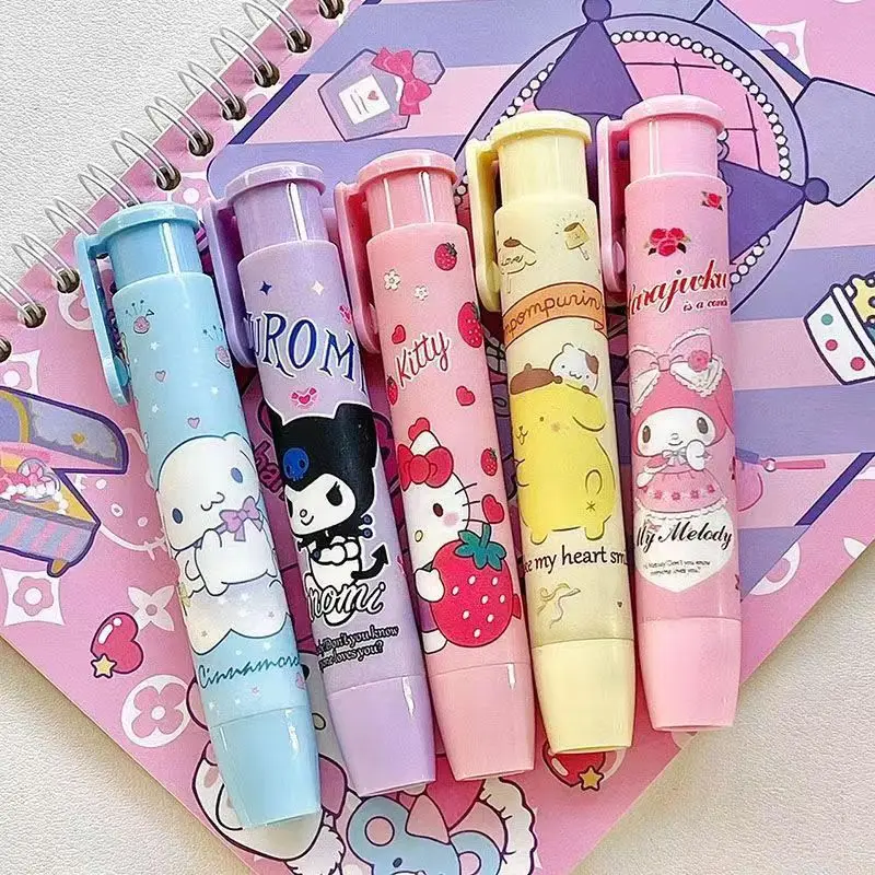

Kawaii Sanrio Eraser Hello Kitty Cinnamoroll Cartoon Anime Children Stationery Supplies Cute Pressing Eraser Christmas Gifts