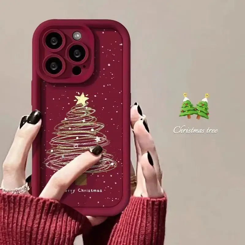 Festive Christmas Tree Star River Soft Shockproof Phone Case