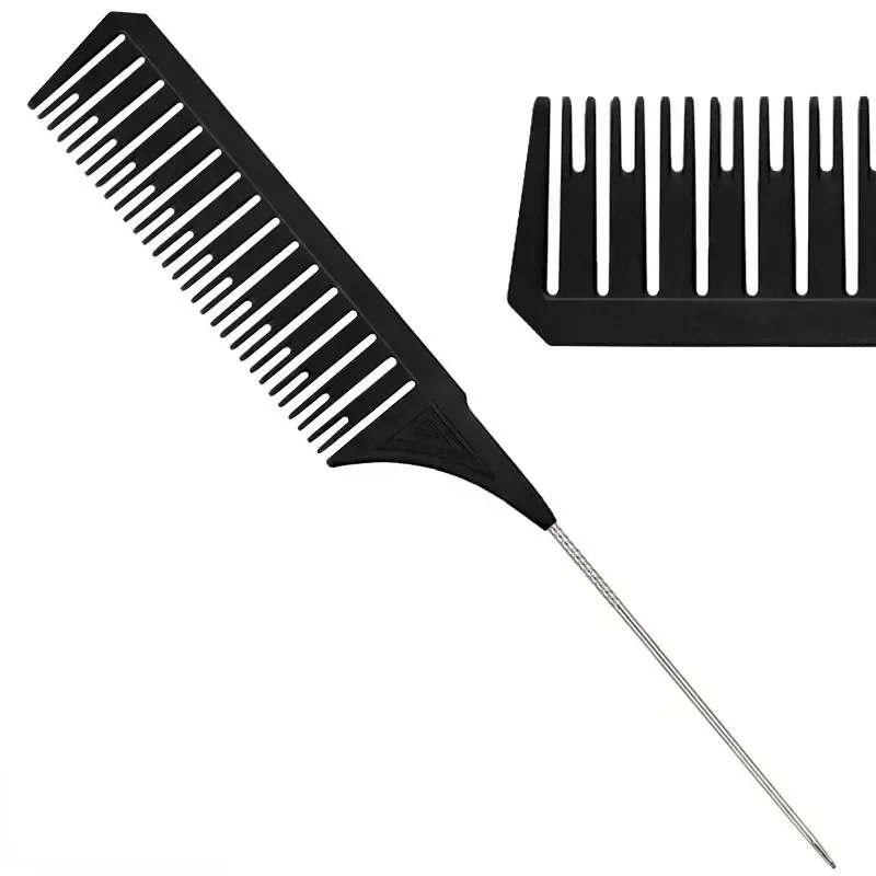 3pcs Hairbrush Hair Styling Combs Tailed Comb Set Coloring Dyeing Comb Salon Tool Sectioning Highlighting Weaving Cutting Comb 6