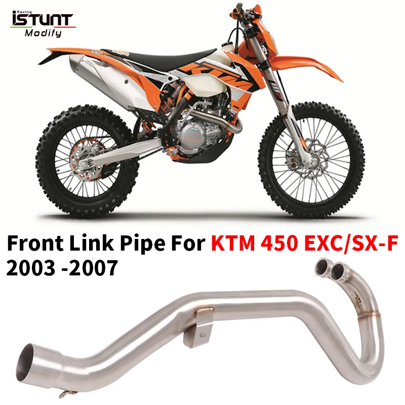 

Motorcycle Exhaust Escape Modify System Front Link Pipe Connect original Muffler 50.5mm Slip On For KTM 450 EXC For KTM450 SX-F