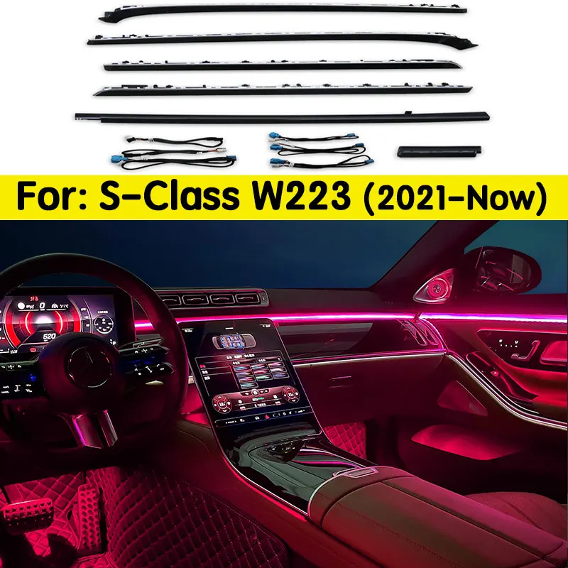 

For Mercedes Benz New W223 S Class Sync Original 64 Colors Active Ambient Lighting Decoration Multi-modes Car Accessories