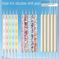 1 ensemble de stylos à points professionnels à double extrémité pour Nail Art – Parfait pour les motifs d'ongles à pois, de strass et complexes 3