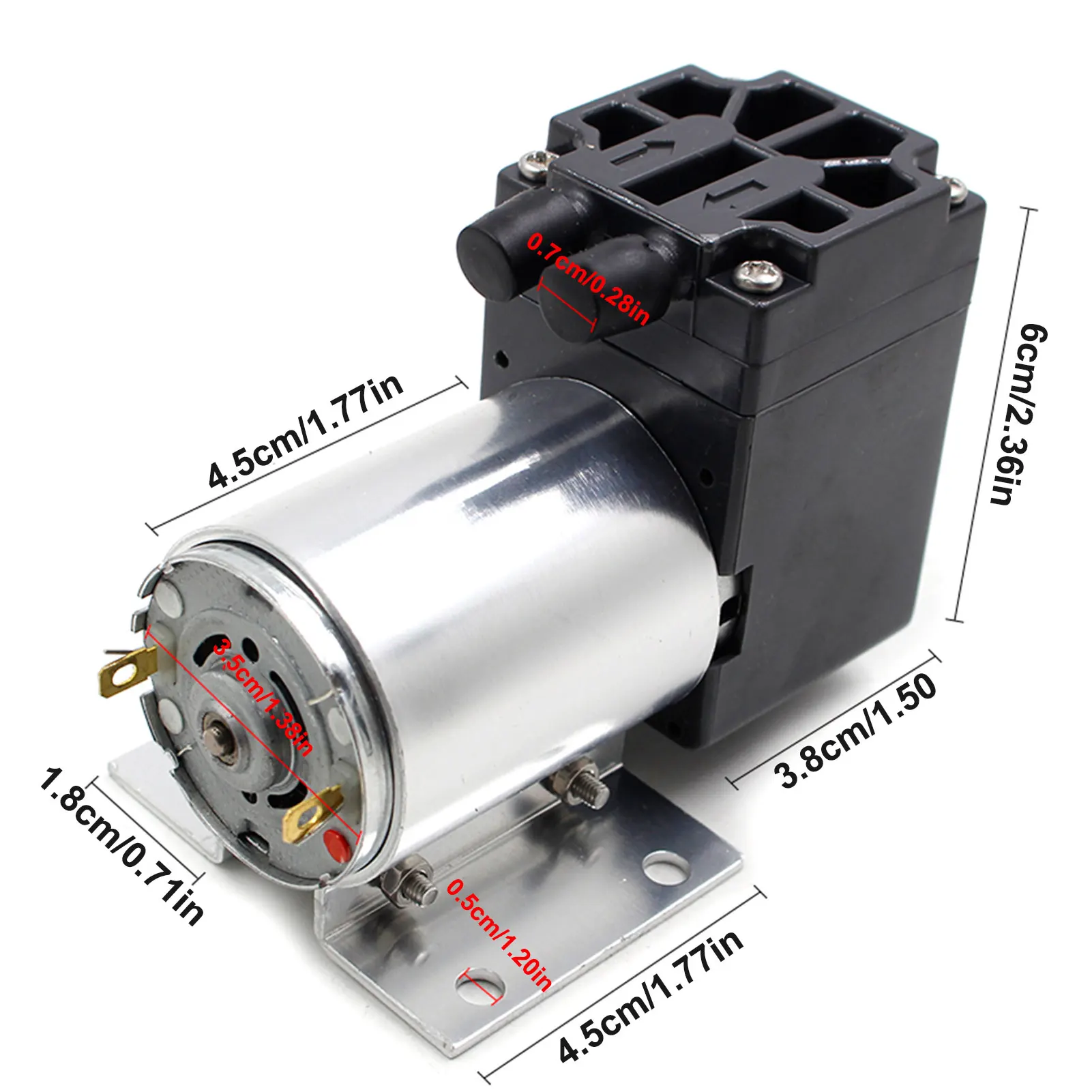 12V Vacuum Pump Diaphragm Pump Air Compressor Air For Auto Brake Suction Miniature Suction 6W 500mA 5L Mini