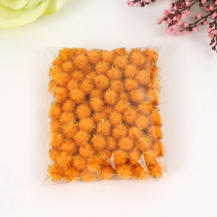 50 Pompons à Paillettes 25 Mm - Orange, Pour Déco Noël, Couture, Bricolage | Polypropylène, Brillant - 5