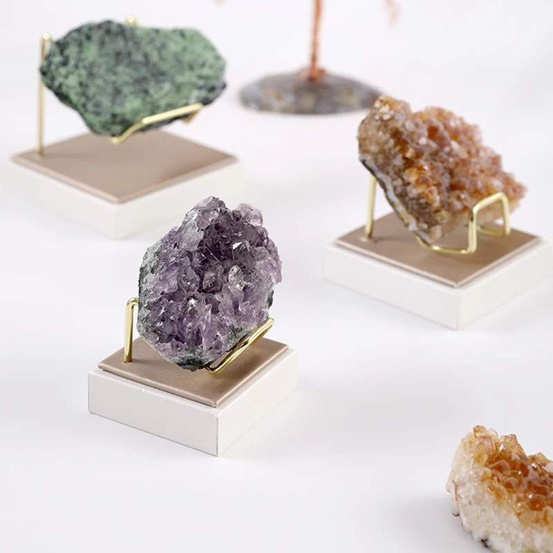 Durable Natural Crystal Acrylic Ball Display Stand Base Sphere Egg Holder Rack Shelf Support Metal Arm Mineral Coral Collection