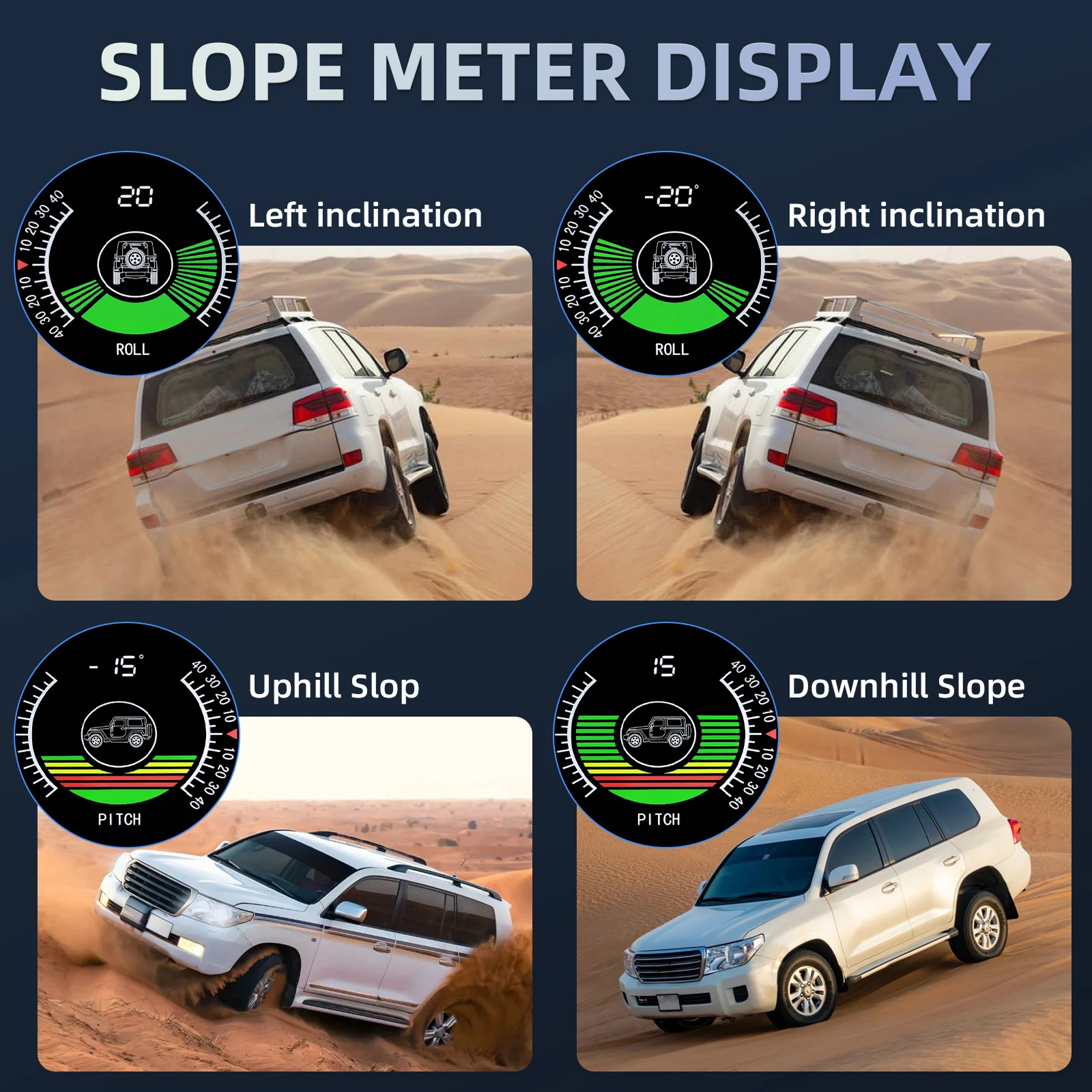 M50 GPS HUD Slope Meter Display Car Head Up Display Speedometer Inclinometer Off