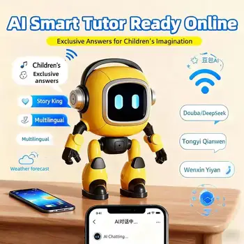 Robot AI Compagno Operazioni facili Robot elettrico per bambini Viaggi Educazione domestica Giocattolo telecomandato Meccanico elettrico per bambini