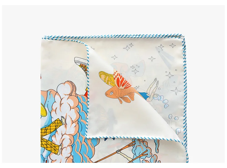 Beige Cloud Dream 100% Natürlicher Seidenschal Quadratische Kopftücher Twill Luxus Geschenk Damen Wickeltuch Bandana Hijab Schal Damenhalstuch – Detail 8
