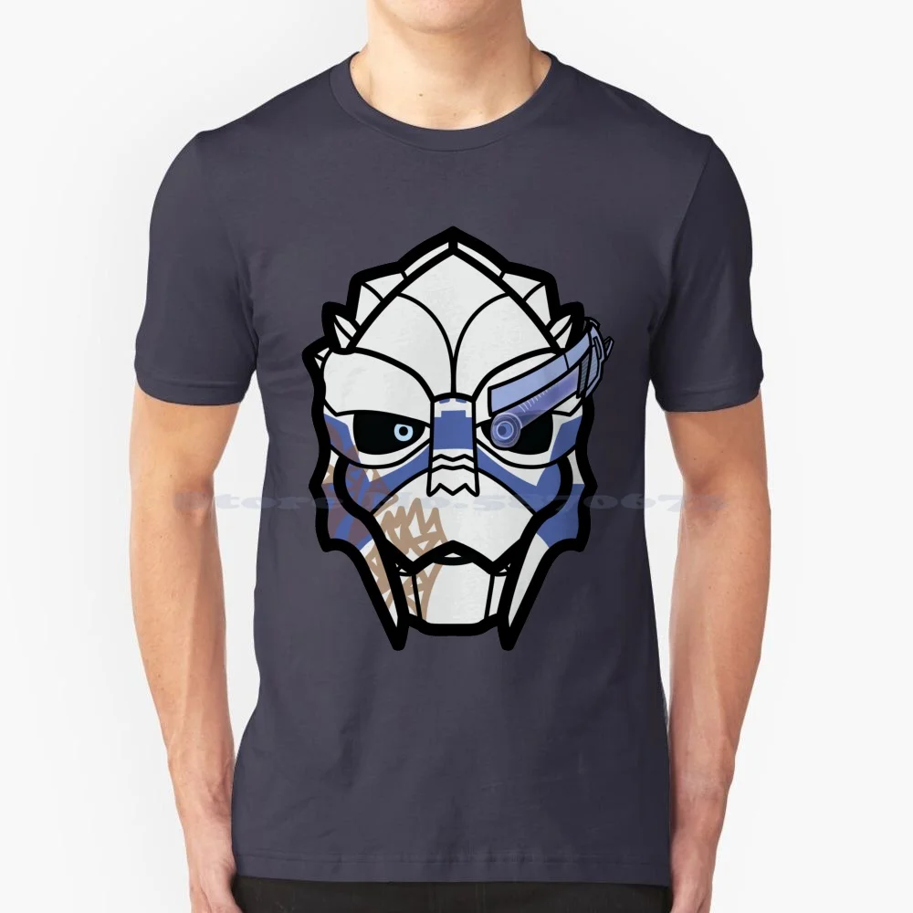 Garrus Vakarian-Flat T Shirt 100% Cotone Tee Garrus Vakarian Mass Effect 2 Mass Effect 3 Alien Scar Shepard Bioware Ea