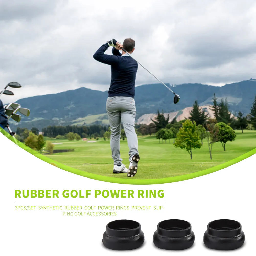 3pcs Synthetic Rubber Golf Power Rings Prevent Slipping Golf Club Accessories