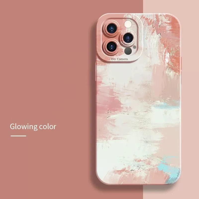 Oil Painting Flower Matte Silicone Shockproof Soft Phone Case