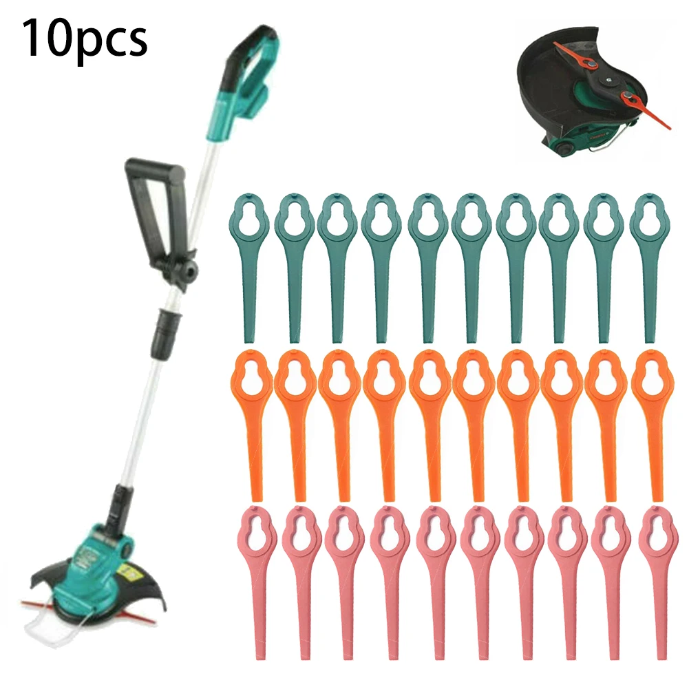 10 Pezzi Lame Per Tosaerba Lame In Plastica Per Aldi Ferrex Far 20-1 20V/40V Cordless Grass Strimmer Lame In Plastica Attrezzi Da Giardino