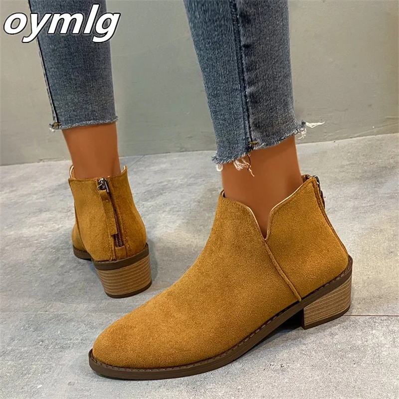 Large Thick Sole Thick Heel Short Boots Women's 2023 Winter New Soft Sole Lightweight and Comfortable Short Sleeve Single Boot
