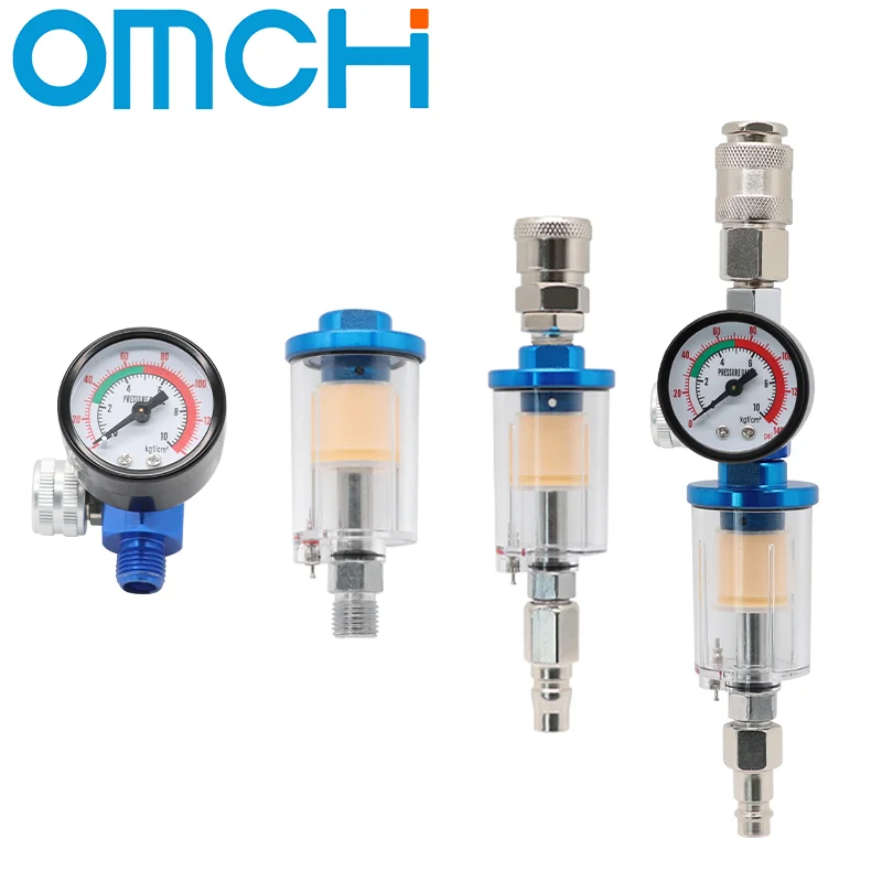 Spray Gun air flow regulator Gauge In-line Oil Water Trap Filter Separator Adapter Pneumatic Tools For Airbrush