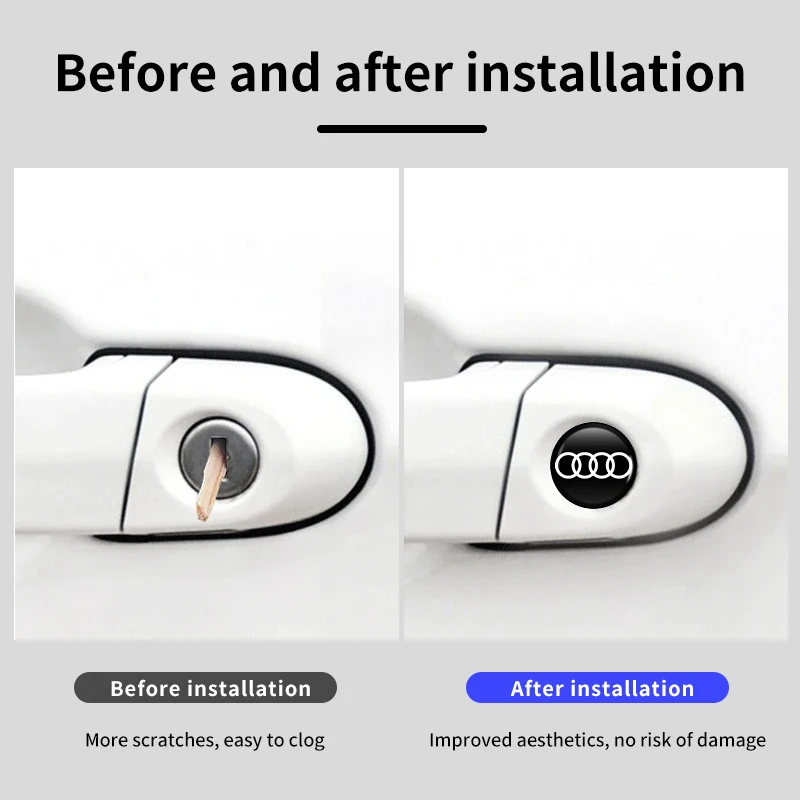 Car Door Lock Keyhole Protective Cover Stickers and Decals Combo Pack
