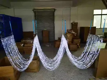 Festival di nozze Arco Decorazione natalizia Palcoscenico all'aperto Festa Hotel Soffitto LED Luci a corda Fondali pendenti in acrilico 4 pezzi 1