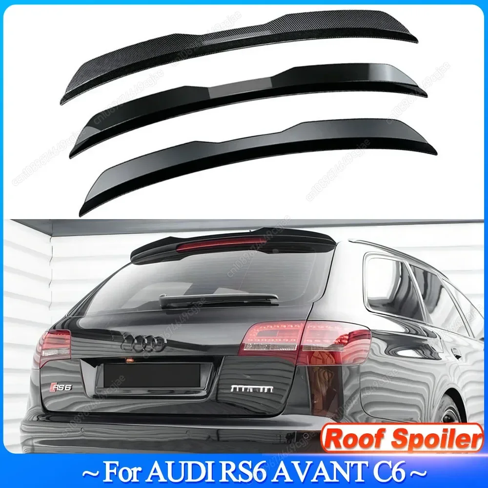 Für AUDI RS6 AVANT C6 Fließheck Auto Dach Heckspoiler Lippenflügel Auto Heckflügel Universal Spoiler Flügel Body Kit Tuning Glanz Schwarz