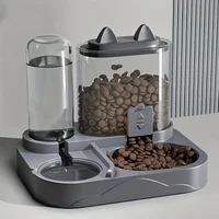 2-in-1 Large Capacity Cat Automatic Feeder, Water Dry Wet Separation Design No Battery Required - For Cats Small Dogs 1