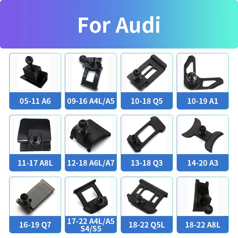 

For Audi A1 A3 A4 A5 A6 Q3 Q5 Q7 2016 2017 2018 2019 2020 2021 2022Dedicated Phone Stand Holders Base Collocation Mount Bracket