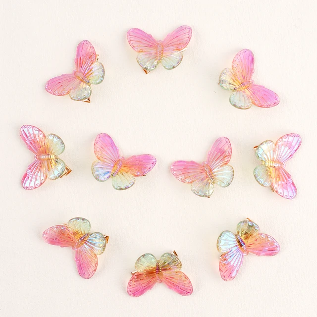 10PCS Fashion Butterfly Hair Clips for Women Girls Wedding Photography Head Clips Hairpin Hairgrips Decoration Hair Accessories Acrylic rose