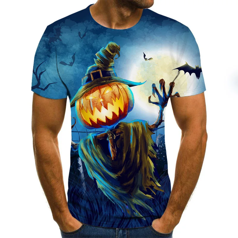 2022 New Ghost T-shirt Pumpkin Lantern Tops Halloween Men/women Short Sleeves Summer Fashion Streetwear 3d Casual T Shirts |