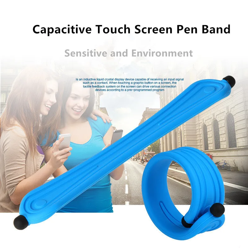 Universal Capacitive Screen Touch Pen for Tablets Touch Pens for Samsung Silicon Hand Wrist Strap Mobile Phone Stylus for Iphone