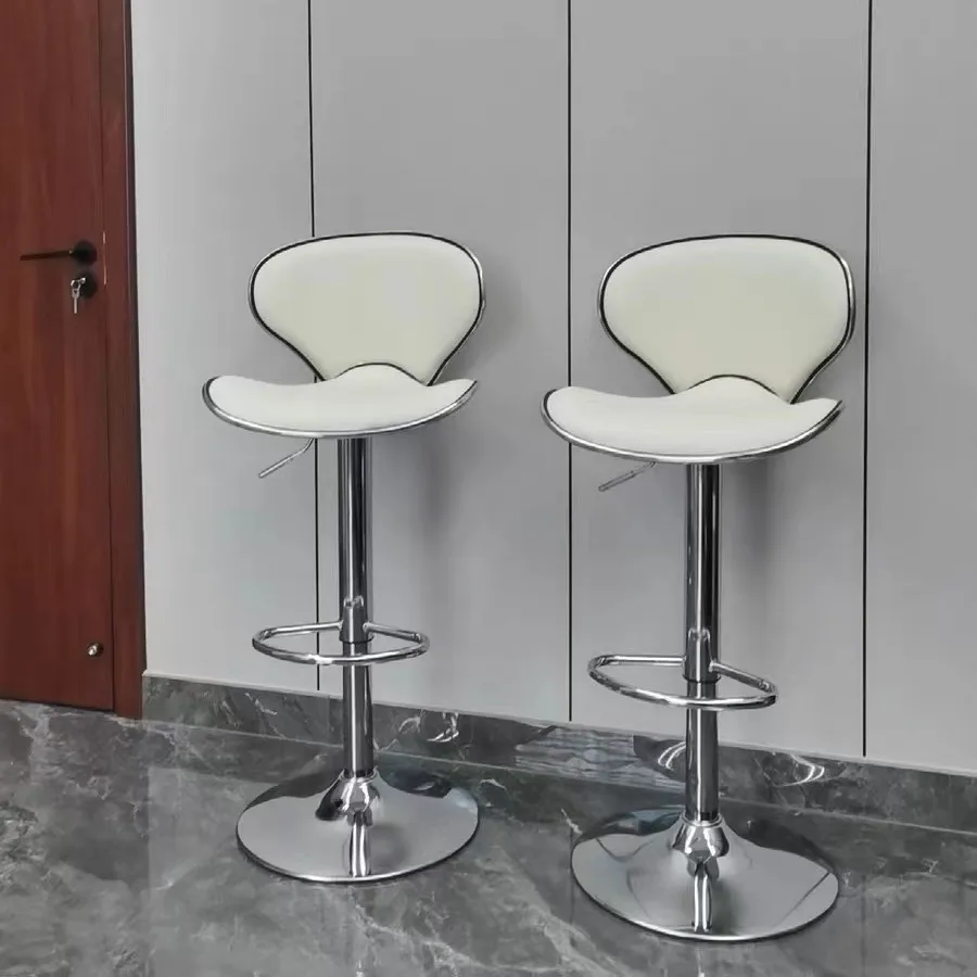 

Adjustable Kitchen Swivel Stool stainless steel Synthetic Leather high Stool bar chair