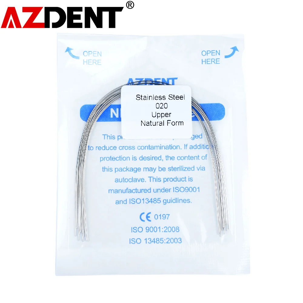 Stainless Steel 10pcs/pack Azdent Dental Round Arch Wire Natural Form