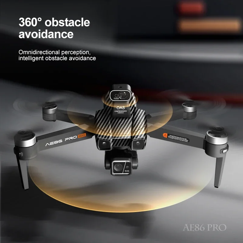 Nuovo drone professionale AE86 Pro Max 4K ESC doppia fotocamera 360 ° Droni pieghevoli con posizionamento del flusso ottico con zoom 50x per evitare ostacoli - immagine 3