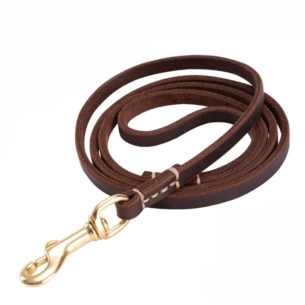 Quality Genuine Leather Dog Leash Soft Thin Leather Leash for Small Dogs Pets Cats Durable Real Leather Training Leash for Puppy 